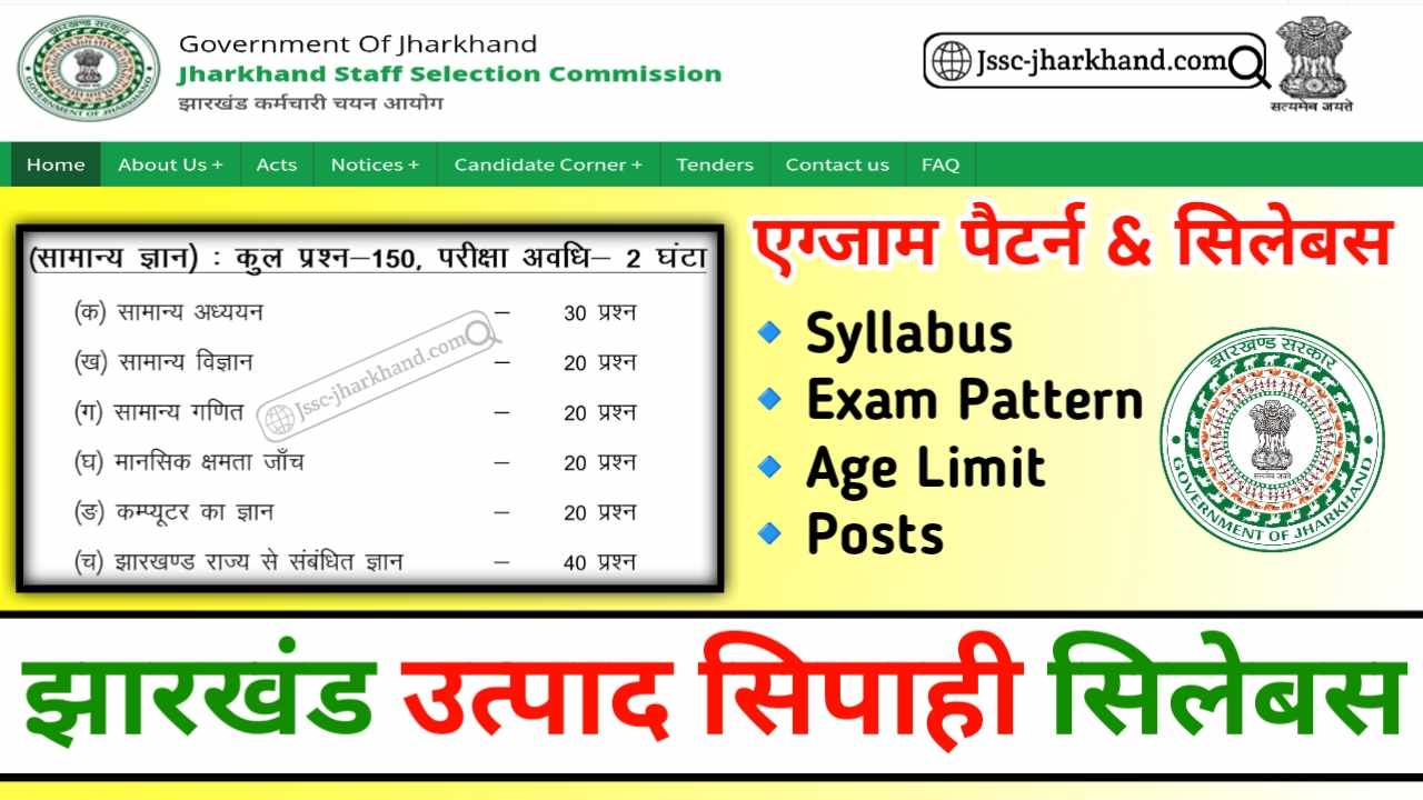 JSSC Excise Constable Syllabus