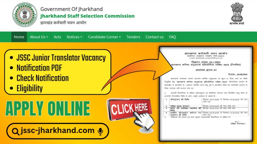 JSSC Junior Translator Recruitment 2025
