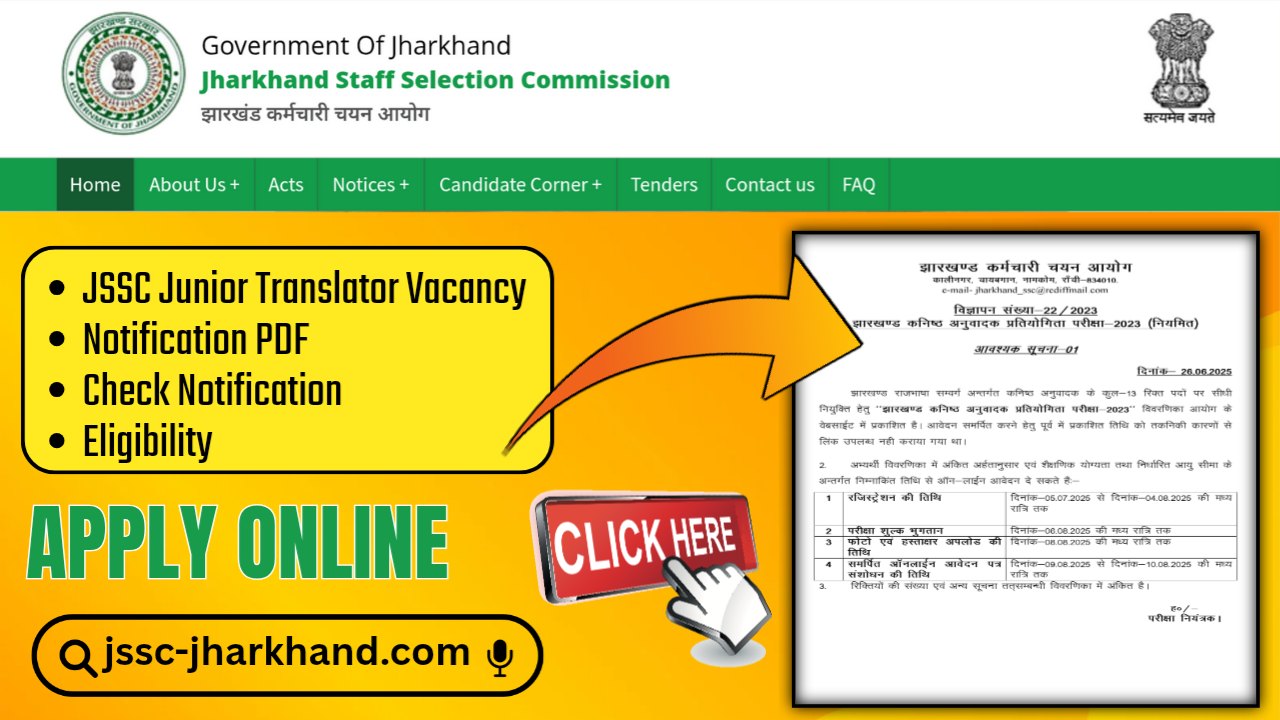 JSSC Junior Translator Recruitment 2025