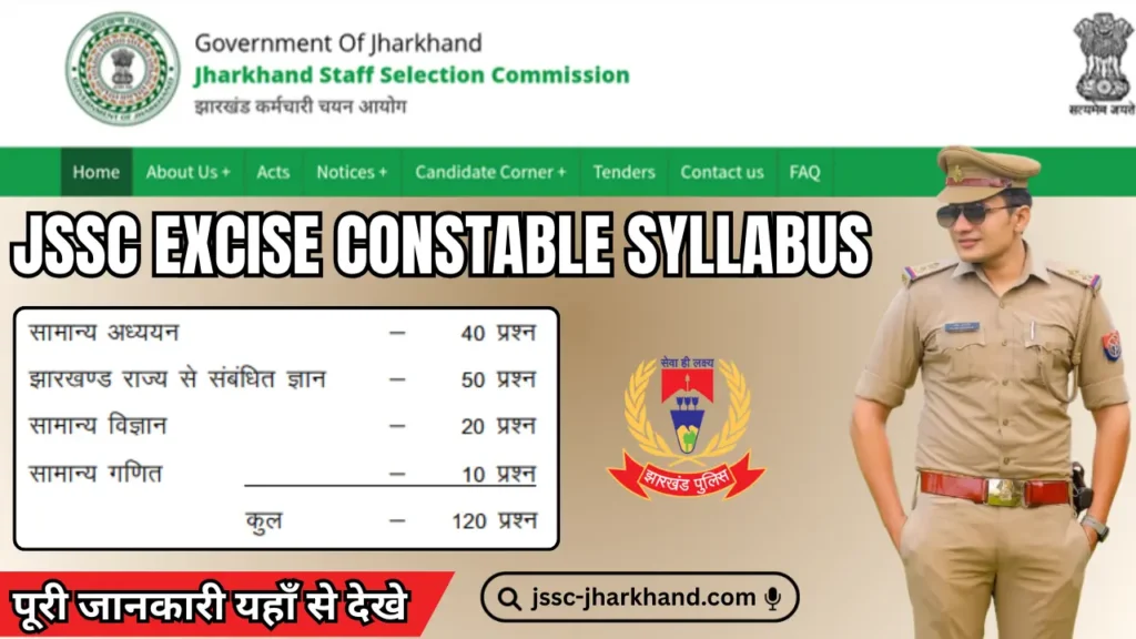 JSSC Excise Constable Syllabus 2026